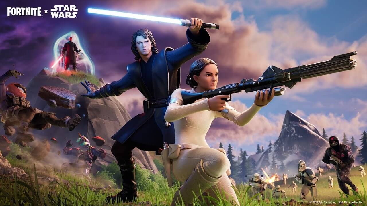 Capa do video de Star Wars no Fortnite 