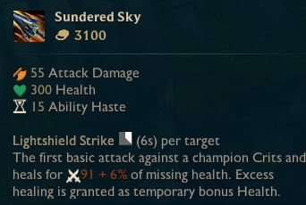 Sundered Sky New fighter item in league of legends