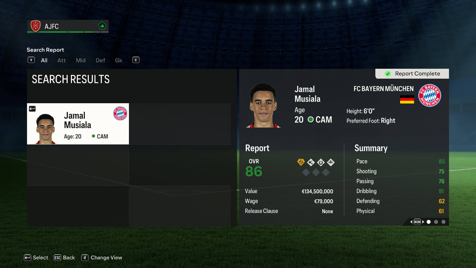 Musiala - the young wonderkid in EA Sports FC 24