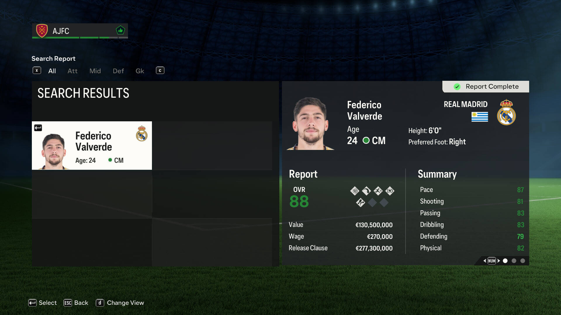 Valverde - A valuable player in EA Sports FC 24