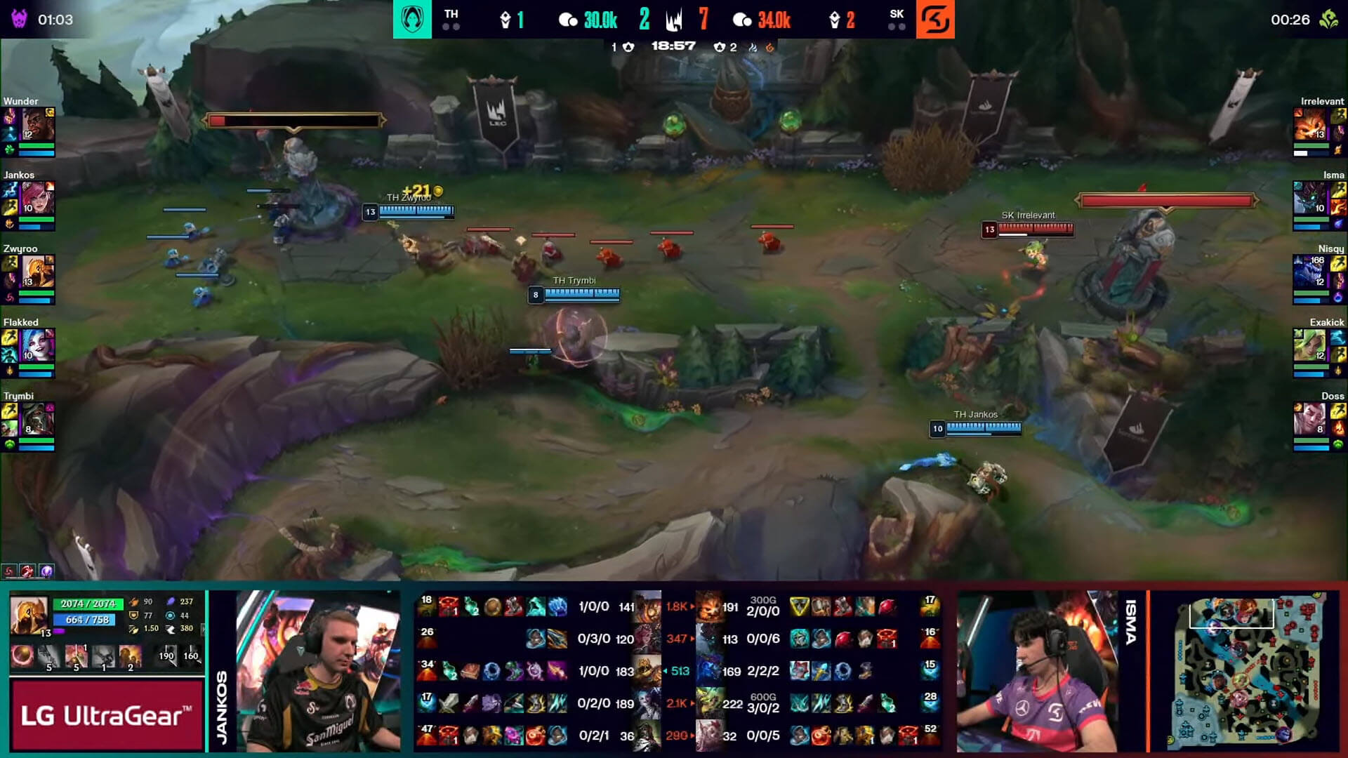 TH vs SK Game 1 Lower Round 1 LCK 2024